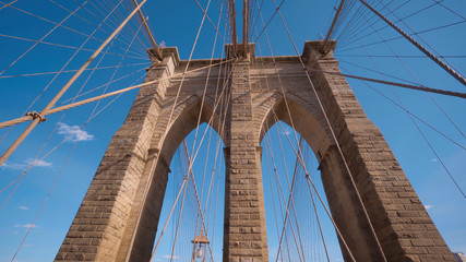 A famous tourist attraction in New York - The Brooklyn Bridge