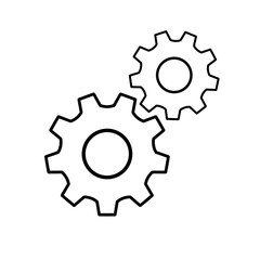 Gear or cog icon on white background.
