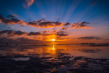 sunset sky water ocean sea sun ocean sunrise nature cloud landscape beautiful orange blue red horizon dusk color purple florida summer florida