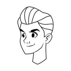 young man head character icon