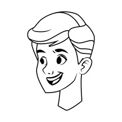 young man head character icon