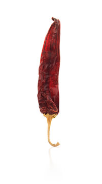 Isolated Dried Red Hot Chili Pepper — Chile De Arbol Pepper