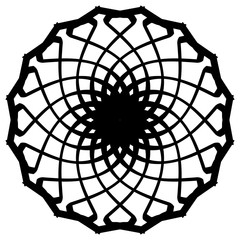 Obraz premium Abstract mandala on white background. Greeting Card, Invitation, Tattoo. Anti-Stress Therapy Pattern.