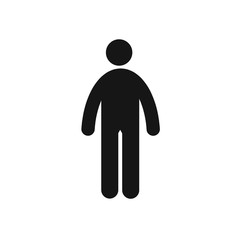 Man icon isolated on white background.
