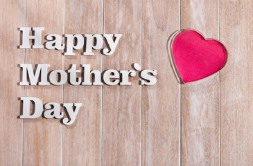 Happy mother's day greeting card - phrase in wood letters