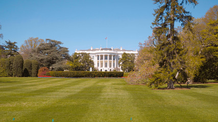 Oval Office and Presidents garden at The White House of Washington DC