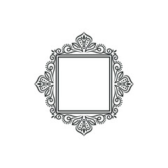 Vintage square frame template vector logo