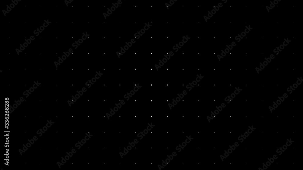 Poster dynamic black and white composition with dots scaling. retro and vintage pattern animation