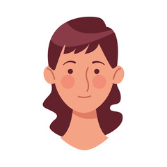 young woman head character icon