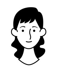 young woman head character icon