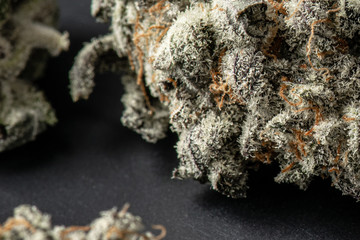 Close up macro of green cannabis bud