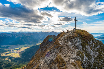 Fototapeta premium Aggenstein at sunset in the Tannheimer Tal