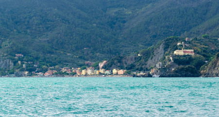 Monterosso seen from the sea, Spezia, Italy