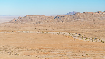 Dried-up river bed in Namib desert, Namibia