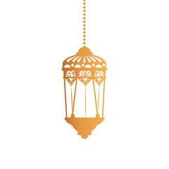 Hanging gold lantern design of Bohemic ornament indian decoration retro vintage meditation henna ethnic arabic texture and tribal theme Vector illustration