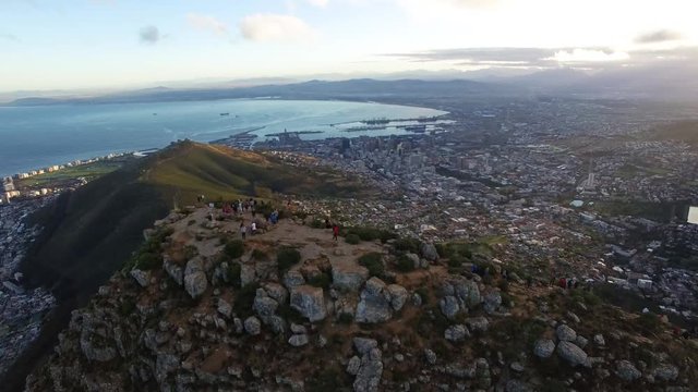 Crazy Cape Town Aerial Over Lion's Head in South Africa