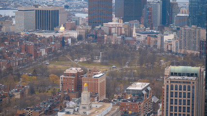 Aerial view over the city of Boston