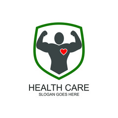 Health care and body health logo design