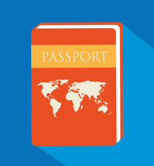 passport identification document in blue background vector illustration design