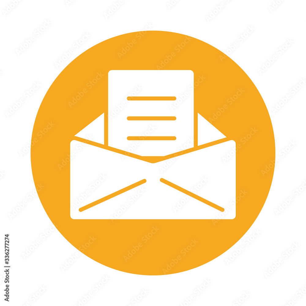Poster envelope mail block style icon