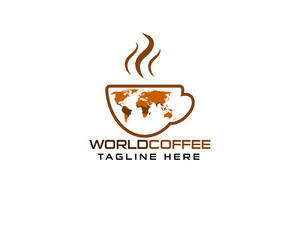 Professional programming code language with coffee tea logo design template