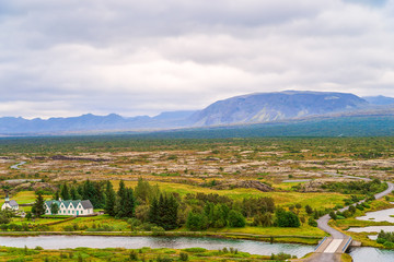 Oxara river in Thingvellir National Park in Iceland's Golden Circle.Southwestern Iceland