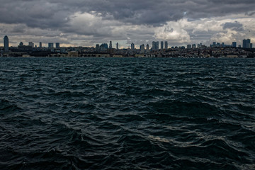 Naklejka premium The rough Sea of Marmara, Istanbul, Turkey