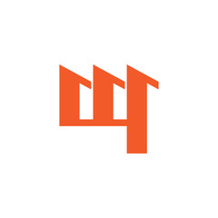 letter wq arrow up geometric logo vector