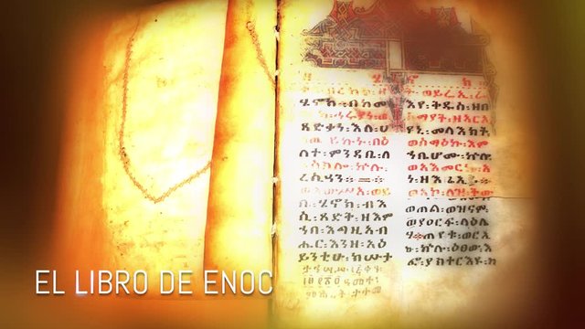 Libro de Enoc con bengalas de luz