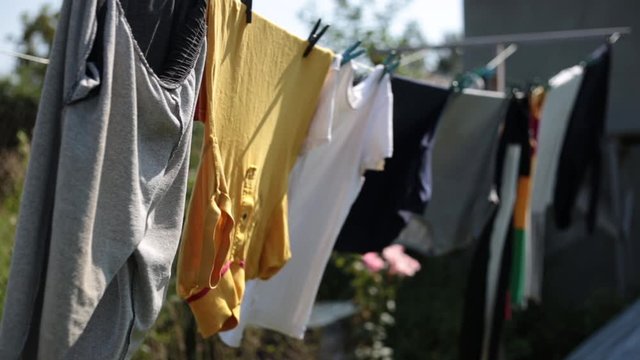 laundry drying in the wind