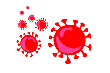 Coronavirus Bacteria Cell Covid-19 Icon, 2019-nCoV Novel Coronavirus Bacteria. No Infection and Stop Coronavirus Concepts. Isolated Vector Icon