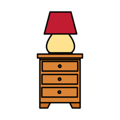 drawer with lamp forniture icons