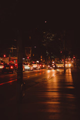 Night traffic in city