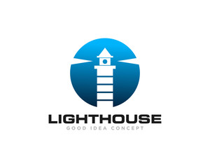 Naklejka premium Lighthouse Logo Icon Design Vector