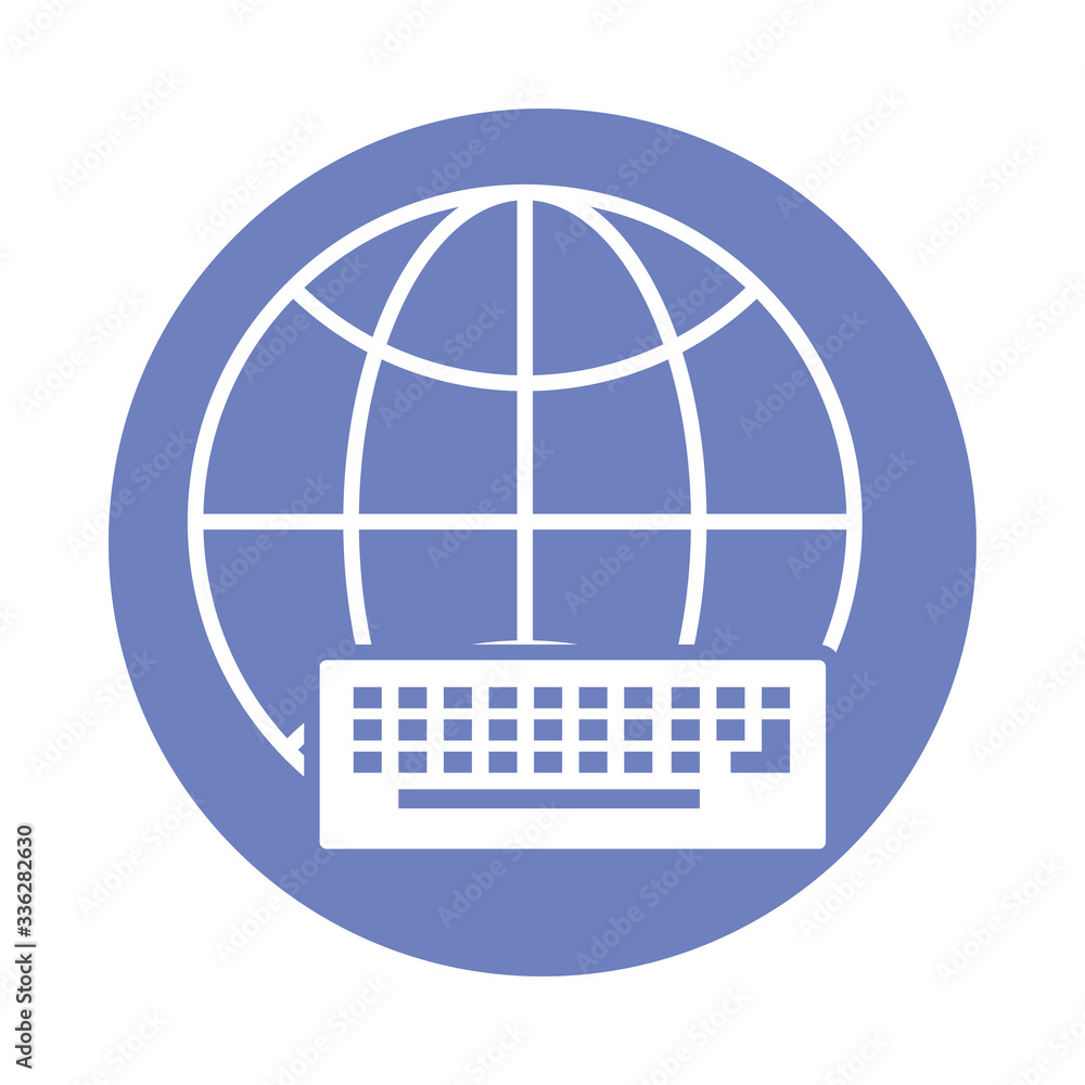 Poster sphere browser with keyboard block style icon