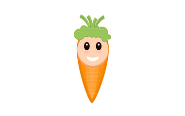 cute Carrot cartoon isolated on white background, vector illustration