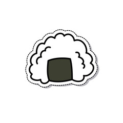 onigiri doodle icon, vector illustration