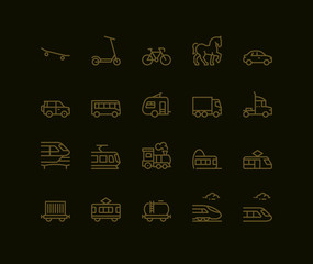 Land Transport Icons set