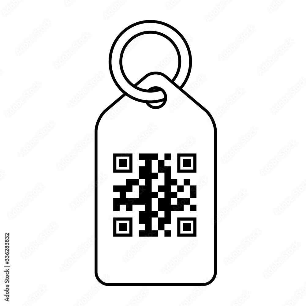 Poster qr code over label design of technology scan information business price communication barcode digita