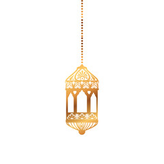 Hanging gold lantern design of Bohemic ornament indian decoration retro vintage meditation henna ethnic arabic texture and tribal theme Vector illustration © Gstudio