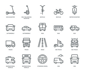 Road Transport Icons - obrazy, fototapety, plakaty