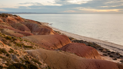 The beautiful rock formations at Seaford beach in South Australia on 16th March 2020