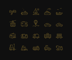 Transportation Icons, side view, part II.