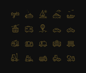 Transportation Icons, side view, part II.
