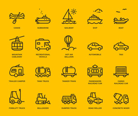 Transportation Icons, side view, part II.