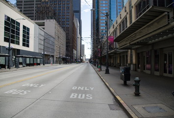 Empty 3rd street during Stay In Home order