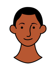afro young man head character icon