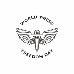 World Press Freedom Day Label Badge Stamp Sticker logo design vector from line style