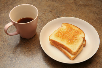 Tasty Toast Bread Slices and a Coffee.