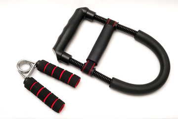 白バックのハンドグリップとリストトレーナー